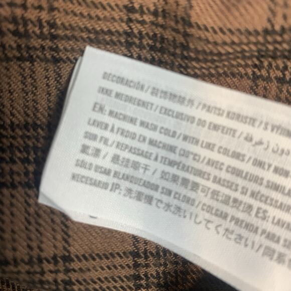 Hollister Shirt Womens Small‎ Cropped Button Up Brown Western Cowgirl Collared S - Picture 5 of 7